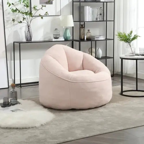 Pink Bean Bag Sofa Chair with Footrest