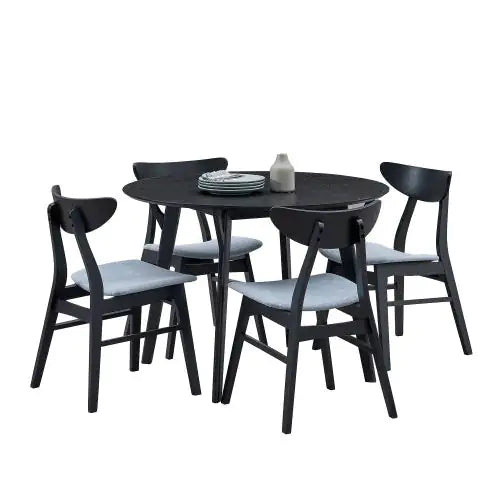 42" Round Wooden Dining Table for 4 Persons