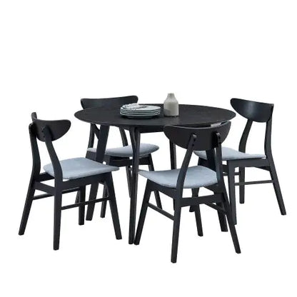 42" Wood Round Dining Table, Mid Century Dining Table