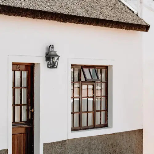 Black Outdoor Wall Light, 2 Light Waterproof Industrial Porch Fixture