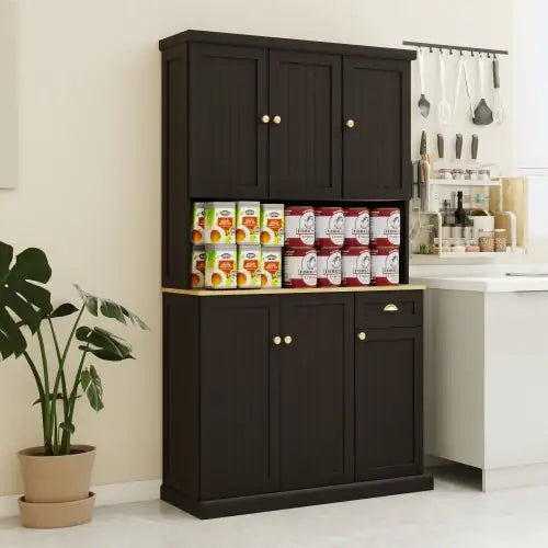 71″ Pantry with Microwave Countertop