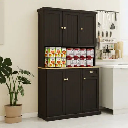 71″ Pantry with Microwave Countertop