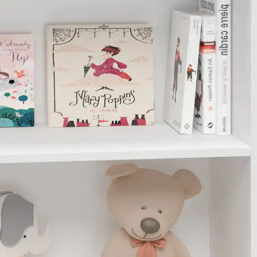 3 Tier Kids Bookcase, White Bookshelf & Toy Organizer