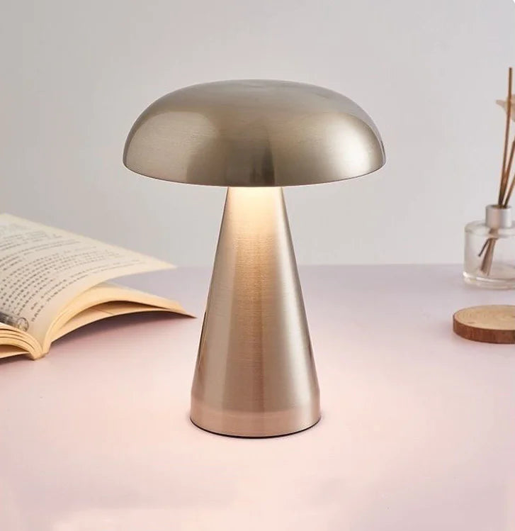 Rechargeable Retro Table Lamp – Portable Silver Lighting