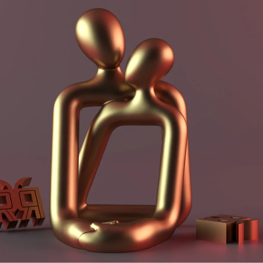 Loving Couple Resin Statue – Romantic Home Accent