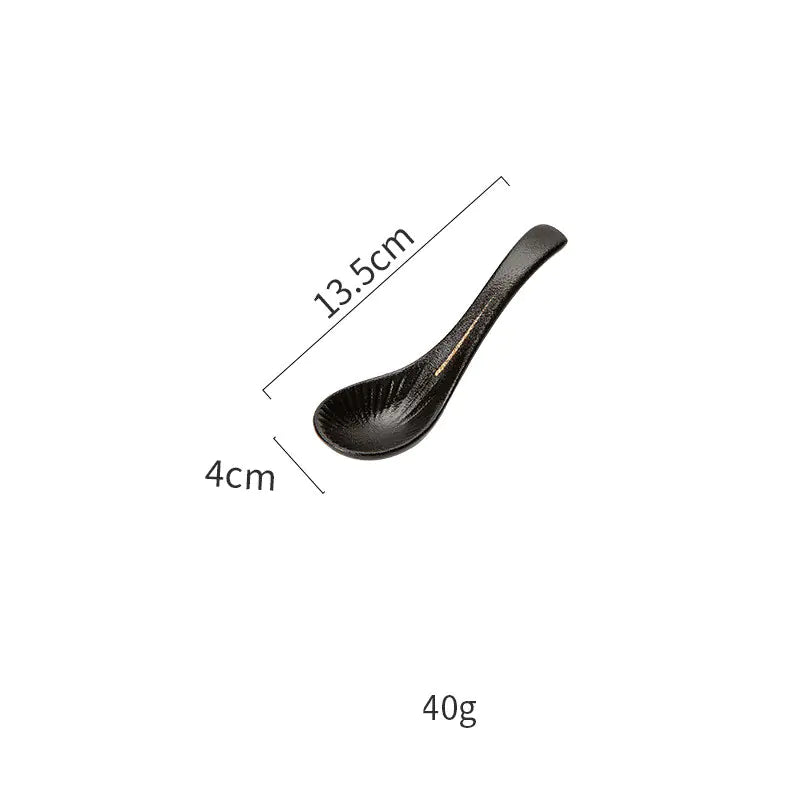 Nordic Black and Gold Trim Porcelain Dinnerware