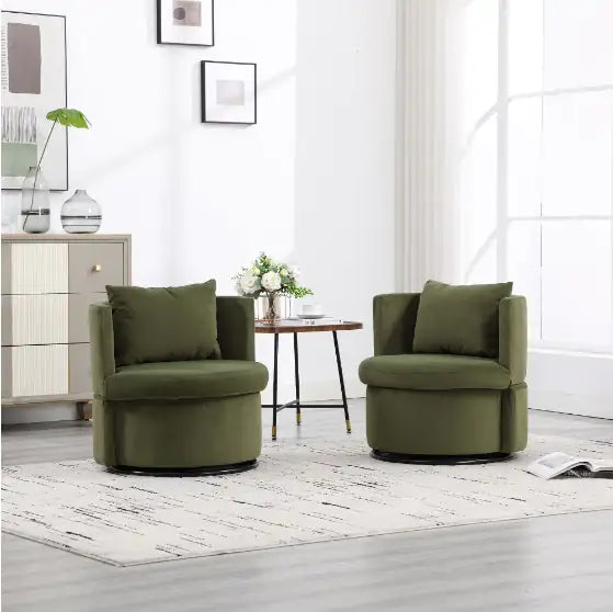 Upholstered Bucket Armchair with Ottoman and Hidden Storage