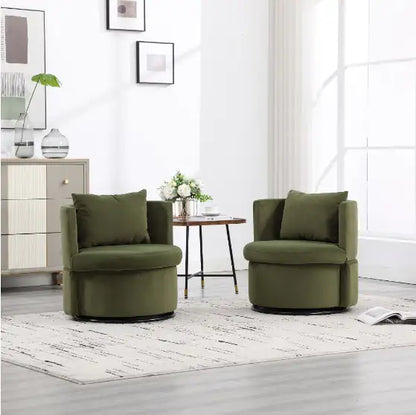 Upholstered Bucket Armchair with Ottoman and Hidden Storage
