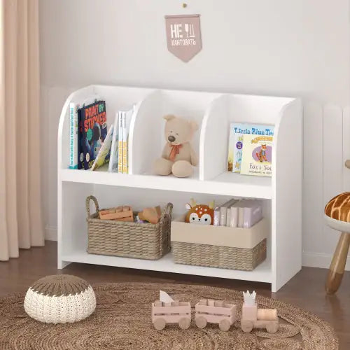 Kids Bookcase With 4 Compartments Toy Storage & Bookshelf