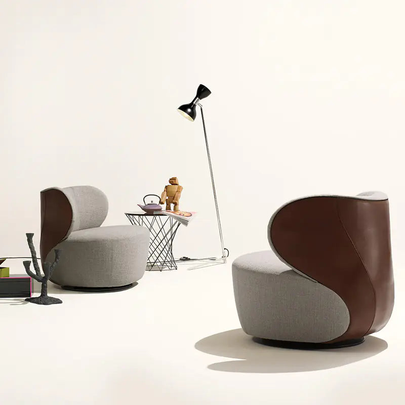 Compact Modern Minimalist Swivel Sofa Armchair