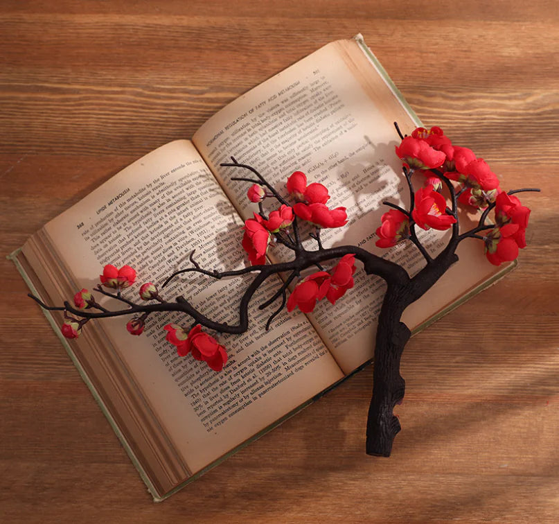Silk Plum Blossom Branches – Artificial Floral Stems Decor