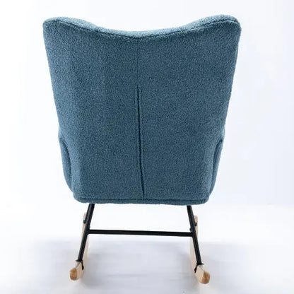 Blue Rocking Chair for Baby Nursery - Nursing Chair with Pockets