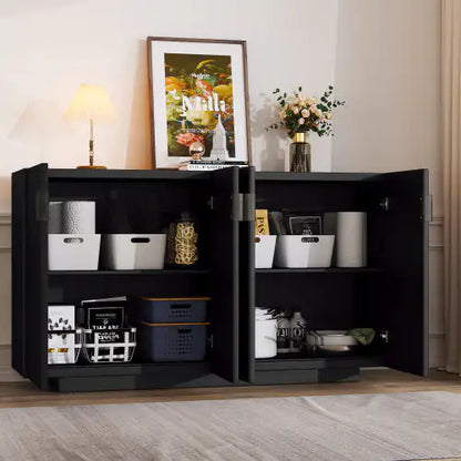 Four-Door Wave Sideboard with Shelves