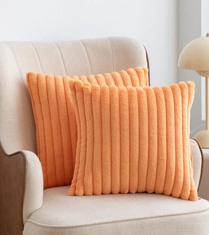 Faux Rabbit Fur Drawstring Pillowcase Cozy Soft