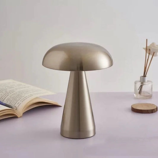 Rechargeable Retro Table Lamp – Portable Silver Lighting