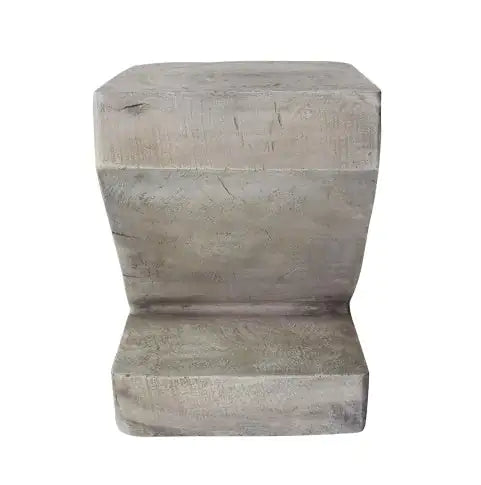 Light Gray Concrete Side Table, Modern Minimalist Accent Table