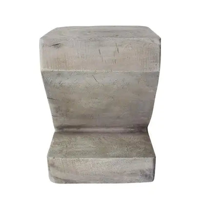 Light Gray Concrete Side Table, Modern Minimalist Accent Table