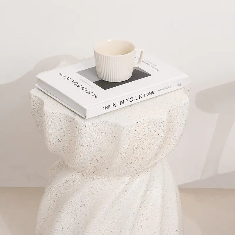 Modern Accent Table, Contemporary White Tea Table for Living Room