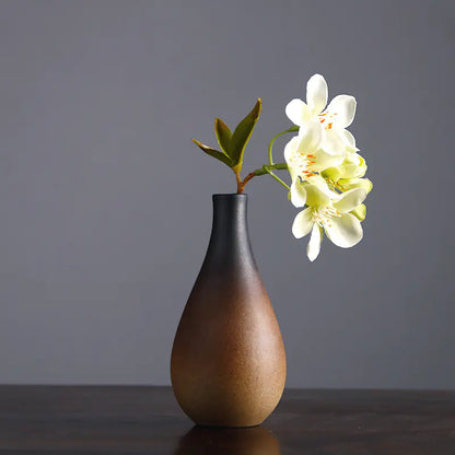 Chinese Vintage Ceramic Zen Flower Vase