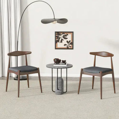 Charcoal Set of 2 Modern Dining Chairs - Mid Century Chair