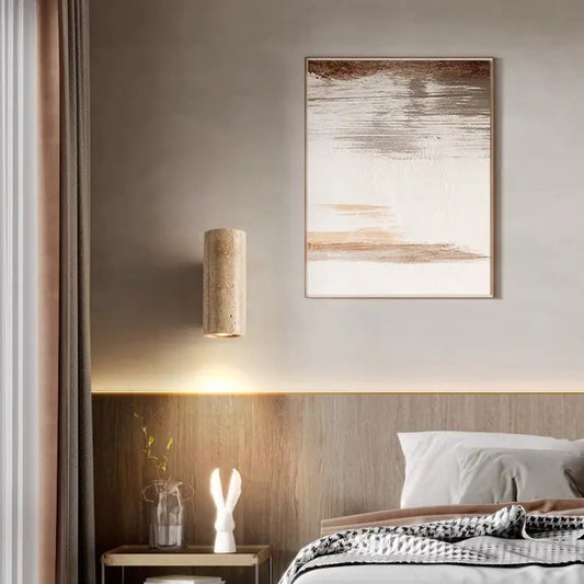 Japanese Wabi-Sabi Natural Travertine Wall Lamp