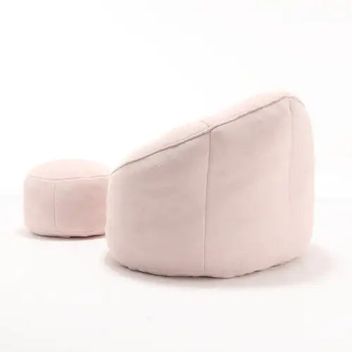 Pink Bean Bag Sofa Chair with Footrest