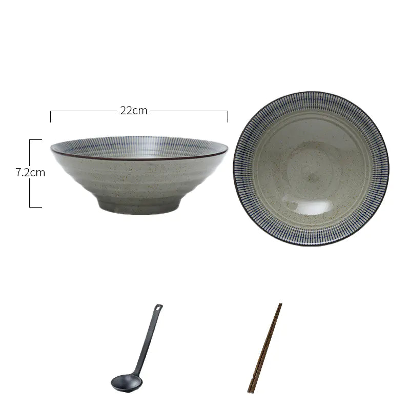 Large Japanese Ceramic Ramen Noodle Bowl