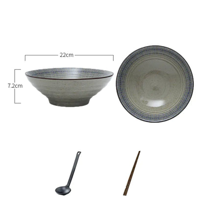 Large Japanese Ceramic Ramen Noodle Bowl