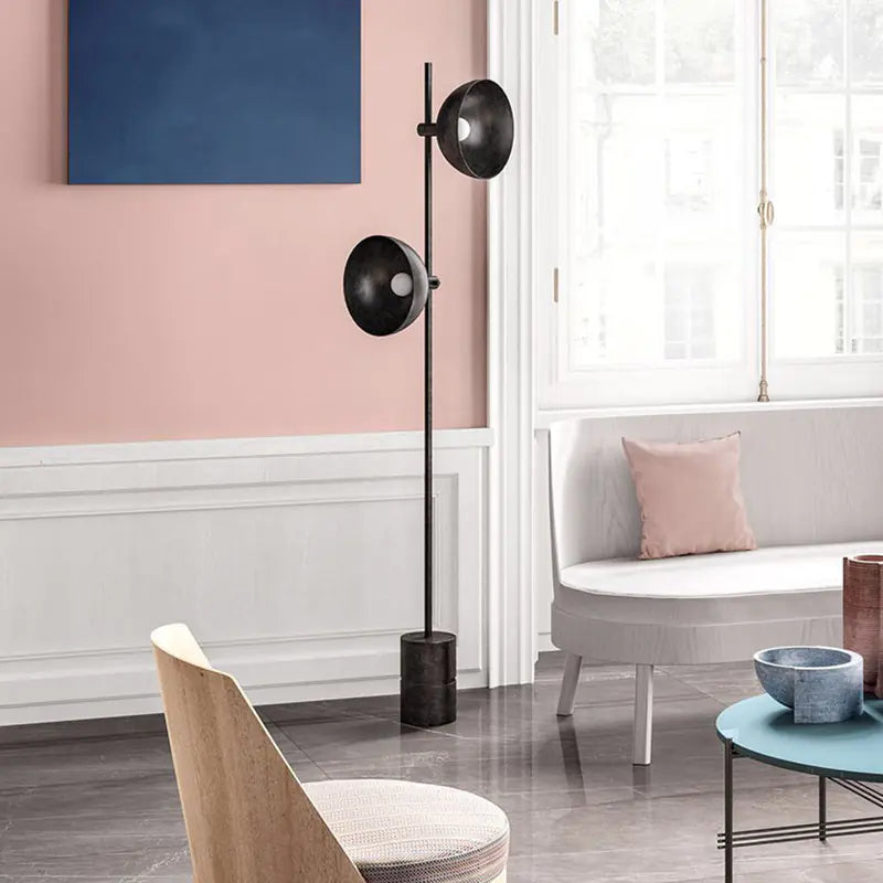 Minimalist Metal Floor Lamp with Marble Base, 92cm