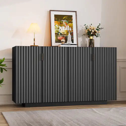 Four-Door Wave Sideboard with Shelves