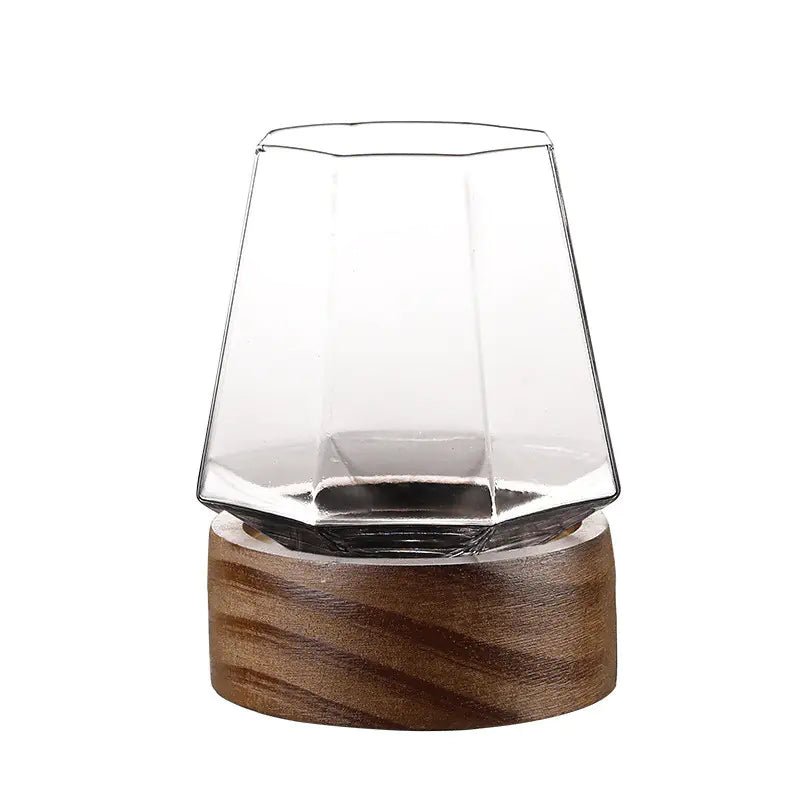 Diamond Octagonal Crystal Whiskey Glass Tumbler, Luxury Barware
