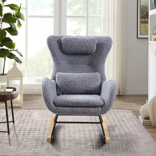 Modern Nursery Rocking Chair for Baby Nursery - Beige Nursing Chair