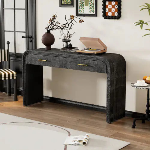 Retro Silhouette Console Table – Antique Black