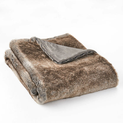 50” x 60” Brown Faux Fur Throw Blanket