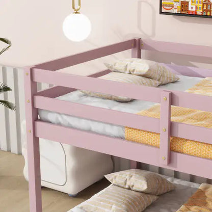 Twin Bed Frame - Pink Bed for Girls Bedroom - Twin Bunk Bed
