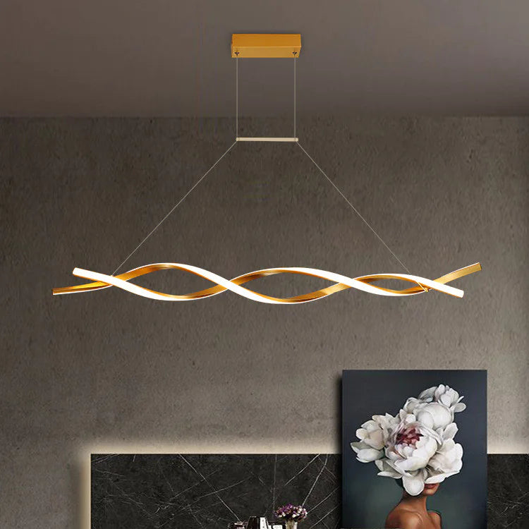Minimalist Bar Chandelier with Sleek Metal Finish