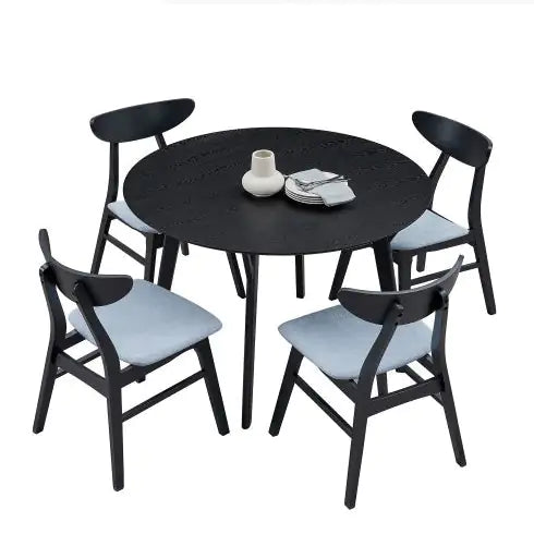 42" Round Wooden Dining Table for 4 Persons