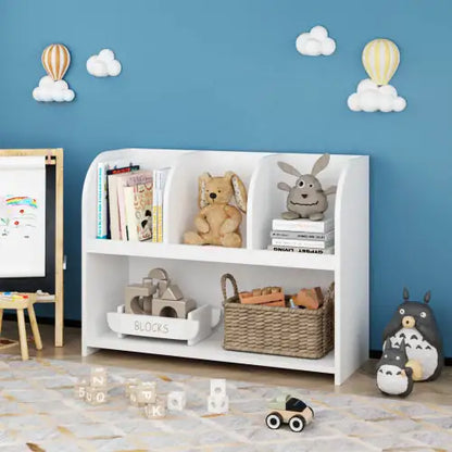 Kids Bookcase With 4 Compartments Toy Storage & Bookshelf