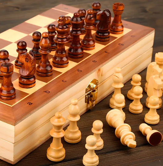 24x24cm Magnetic Chess Board - Foldable Wooden Chess Board Set