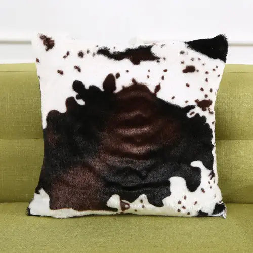 Leopard Print Faux Fur Throw Pillow Cover