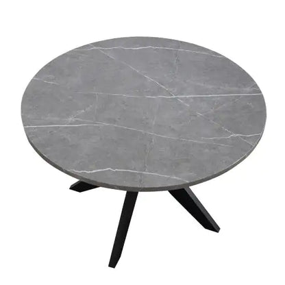 48" Round Faux Marble Dining Table – Grey Modern Dining Table