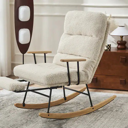 Beige Rocking Chair for Baby Nursery - Teddy Chair - Nursing Chair