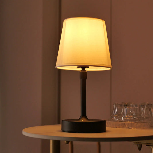 Vintage Fabric Table Lamp with Rechargeable Warm Light