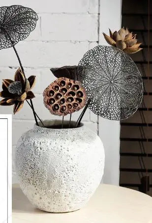 Minimalist Ceramic Flower Vase – Coarse Mud White