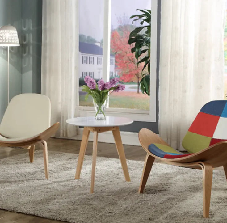 Upholstered Accent Chair, Mid Century Shell Chair, Lounge Chair