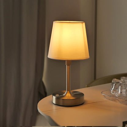 Vintage Fabric Table Lamp with Rechargeable Warm Light