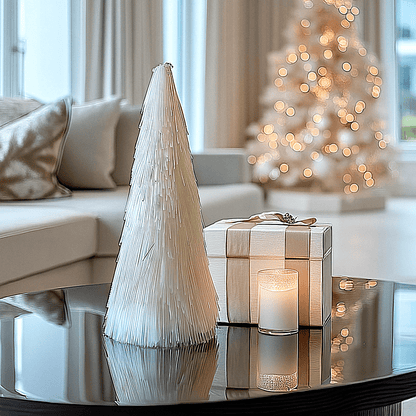 Small White Decorative Christmas Tree Ornament