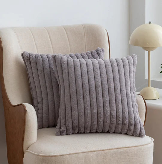 Faux Rabbit Fur Drawstring Pillowcase Cozy Soft