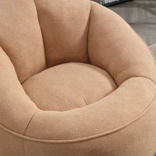 Tan Bean Bag Sofa Chair with Footrest