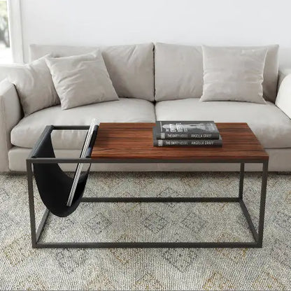 Modern Wood Coffee Table, Contemporary Brown Sofa Table